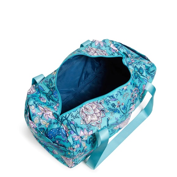 Vera Bradley Lighten Up Large Traveler Duffel and cosmetic bag Peacock Garden - Picture 12 of 16